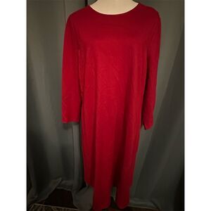 J.Jill Women's Red Knee Length Long Sleeve Dress Size L